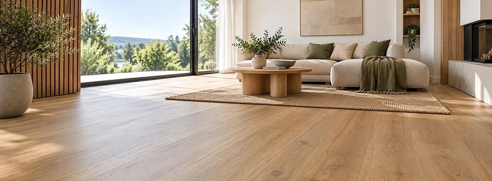 PVC-freie Design-Dielen in Holzoptik in einem modernen Wohnraum
