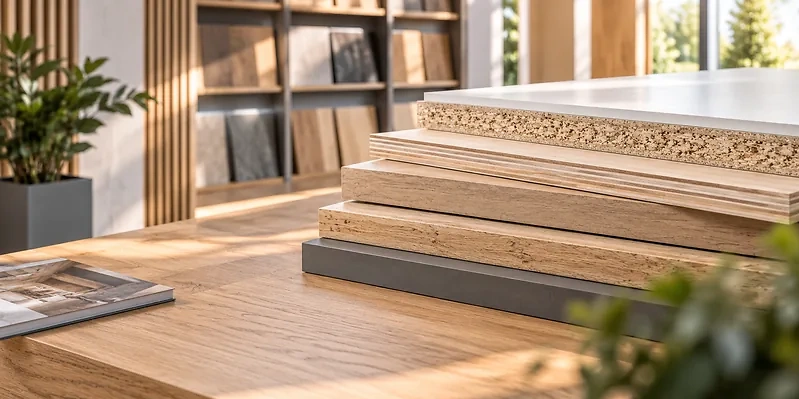 Verschiedene Plattenwerkstoffe wie MDF, Spanplatte, Multiplex und beschichtete Holzwerkstoffplatten bei Leyendecker HolzLand in Trier.