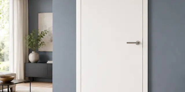Glatte Wei&szlig;lackt&uuml;r von ringo in modernem Wohnraum