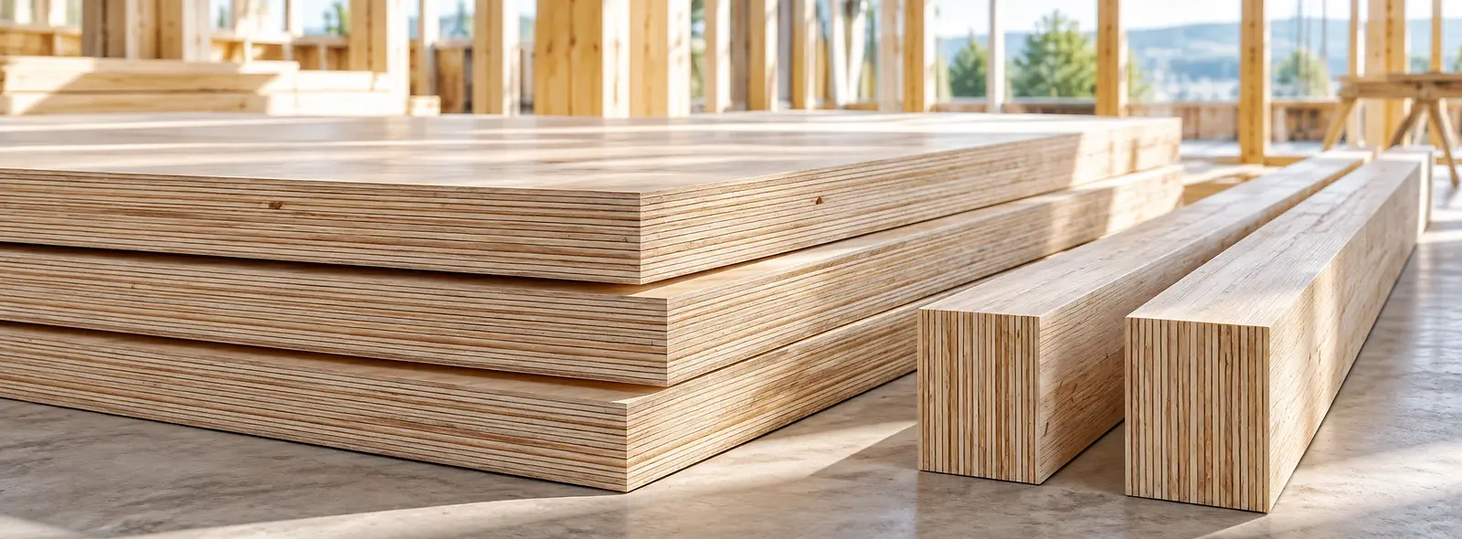 Furnierschichtholzplatten und LVL-St&auml;nder f&uuml;r geplante Konstruktionen