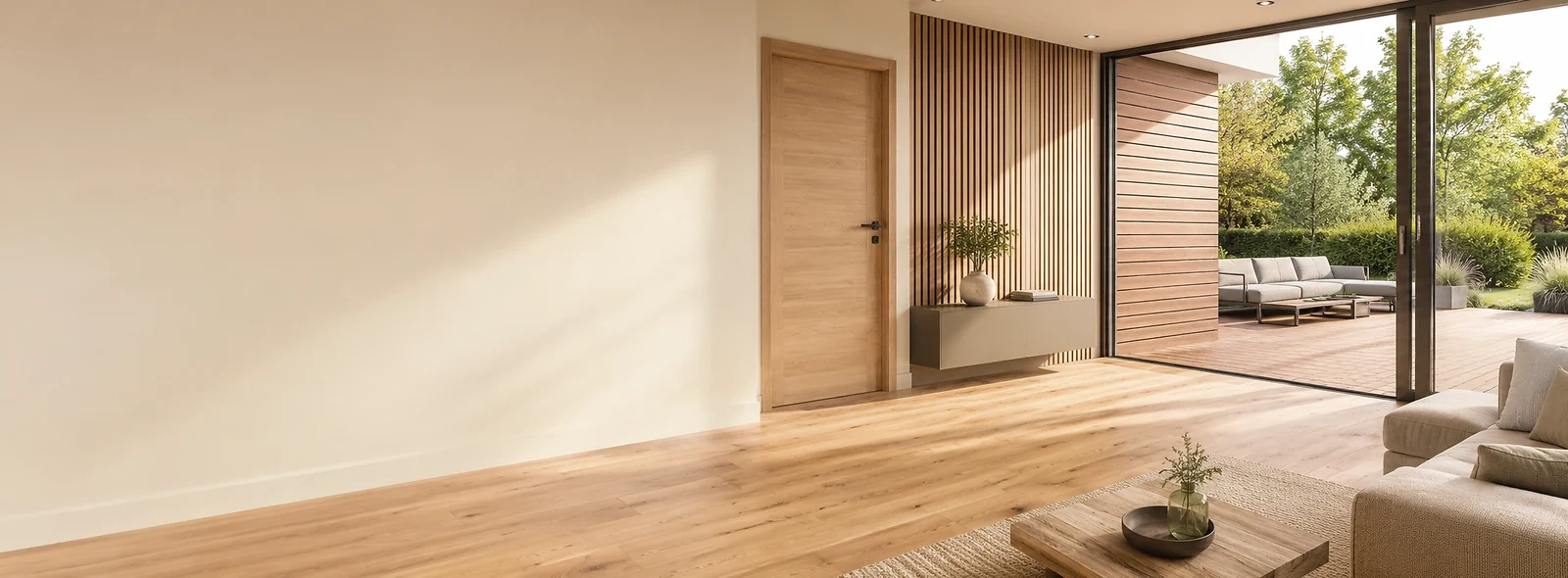 Moderne Wohnwelt mit Holzboden, Innent&uuml;r und Terrasse &ndash; aktuelle Angebote bei Leyendecker HolzLand in Trier