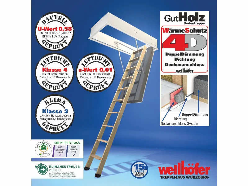 Wellh&ouml;fer Bodentreppe GutHolz 3teilig